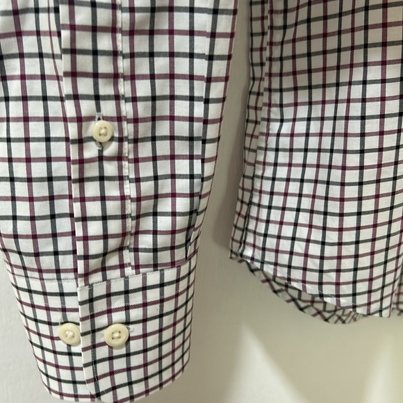 PETER MILLAR MENS BUTTON DOWN SHIRT CHECKER PLAID WHITE SZ LG - Picture 8 of 11